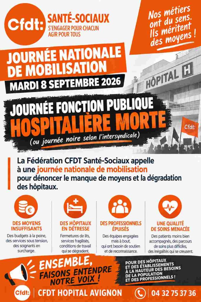 Tract de la journée Fonction Publique Hospitalière morte